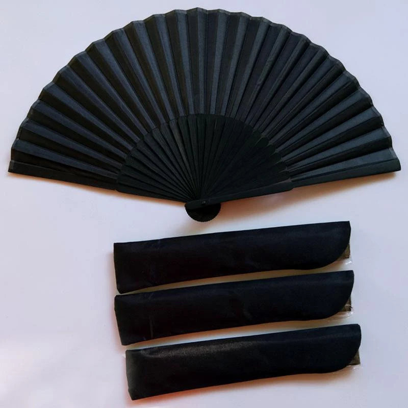 Black Hand Fan Vintage Folding Fans Wedding Party Favor Supplies Dance Home Party Folding Decorative Fans