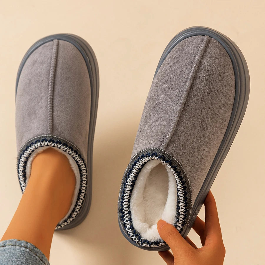 Winter Women's Slippers Boots Fashion Fuzzy Fur Anti-slip Soft Sole Outdoor Indoor Warm Comfort Men Plush Houseshoes Couple