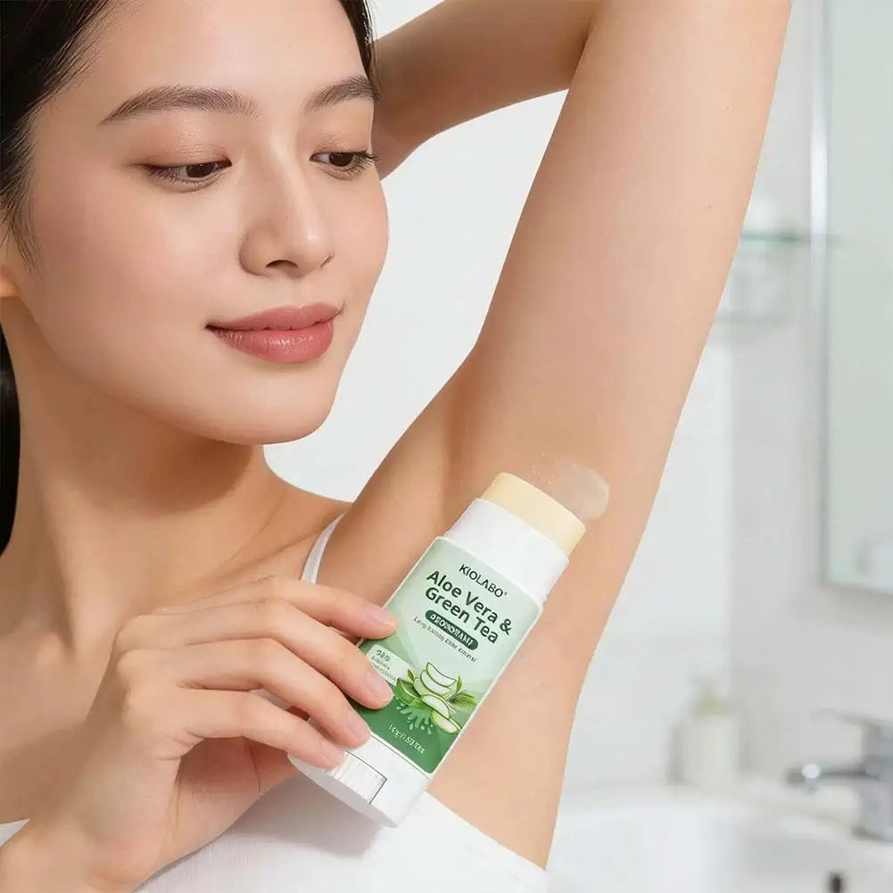 Aloe Vera & Green Tea Deodorant Stick 72 hour long-lasting deodorizing, Fresh Scent All Day for Hands, Feet, Face and Underar