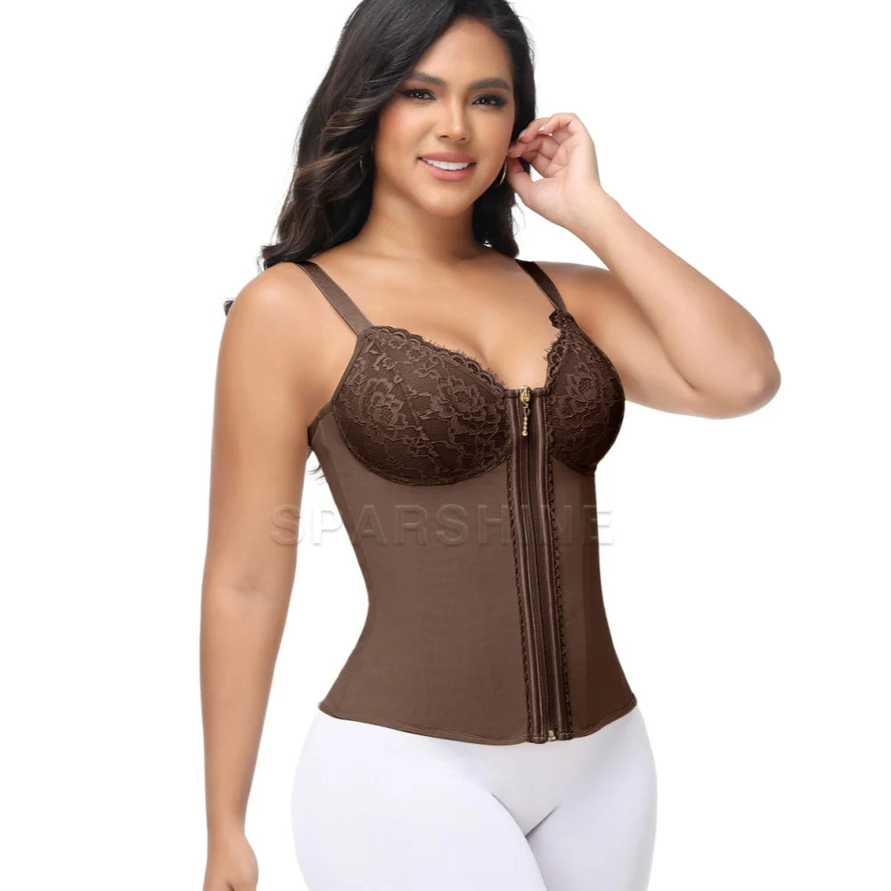 Waist Trainer for Women Tummy Control Bodysuit Colombian Fajas Girdle Corset for Instant Slimming Body Shaper for Back Support