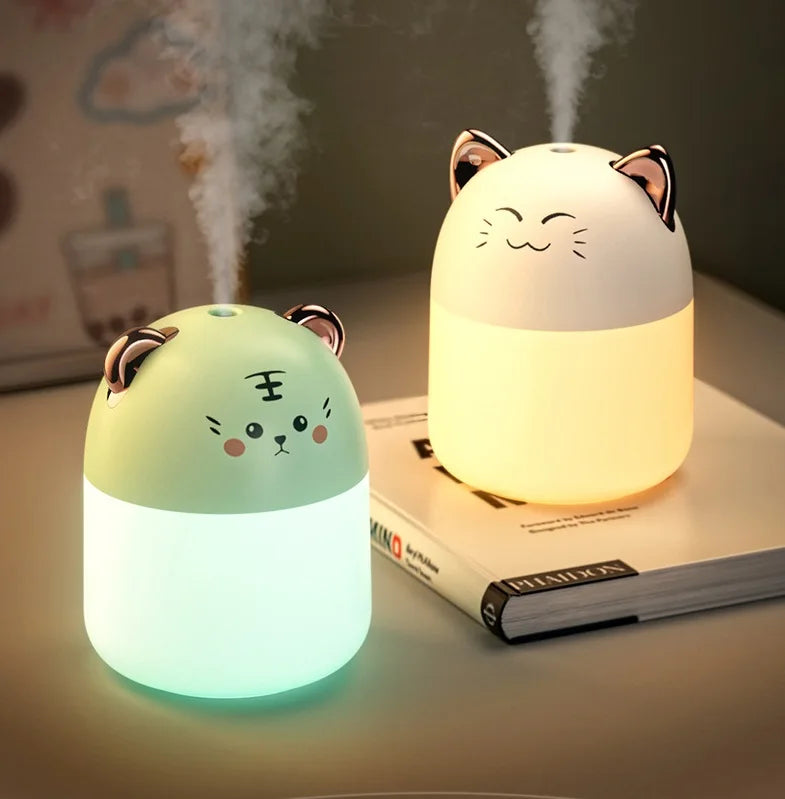 250ml New Desktop Humidifier With Colorful Atmosphere Light Cold Mist Aroma Diffuser Home Bedroom Humidifier Purifies