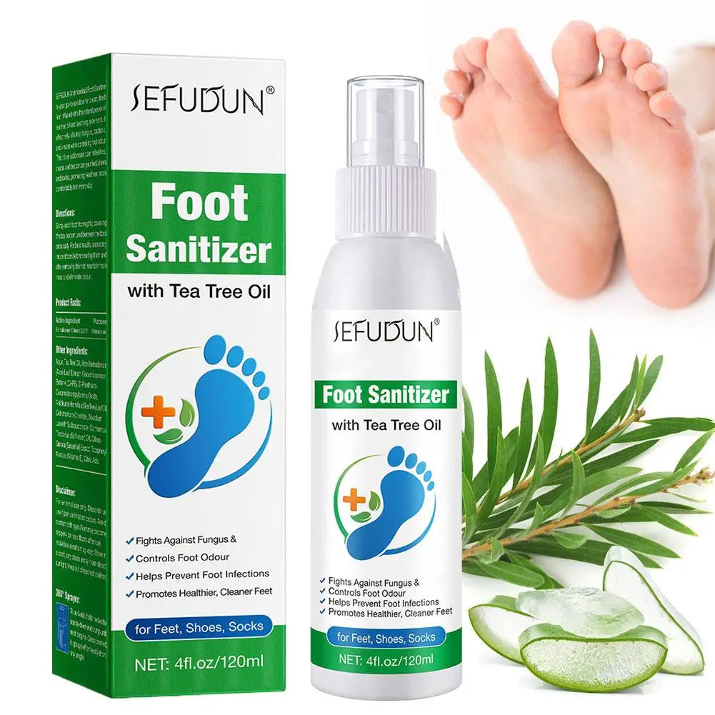 120ml Foot Deodorization Spray Removal Odor with Tea Odor Foot Foot Feet Moisturize Deodorant Spray Drying Tree Oil Sanitiz