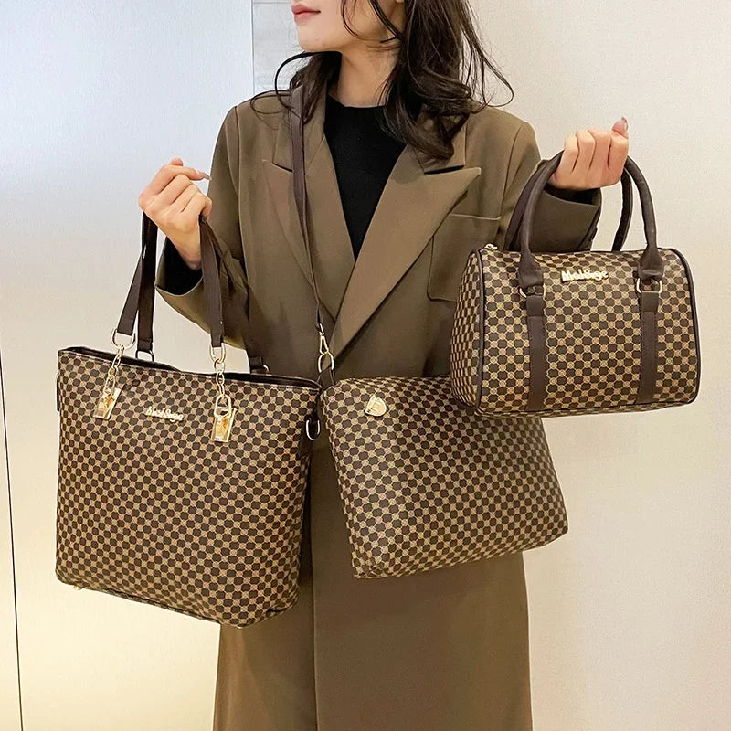 6 Pcs Women's Bag Fashion Handbag Sets Shoulder Crossbody Bag For Women Commuting Female Boston Bag Wallet