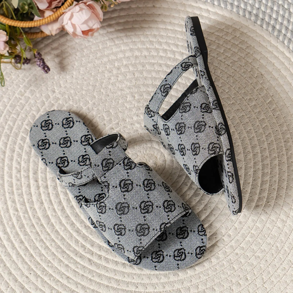 New Denim Slippers for Women Shoes Flat Sandals Peep Toe Ladies Casual Slides Female Beach Slippers Flat Shoes Plus Size 43