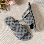 New Denim Slippers for Women Shoes Flat Sandals Peep Toe Ladies Casual Slides Female Beach Slippers Flat Shoes Plus Size 43