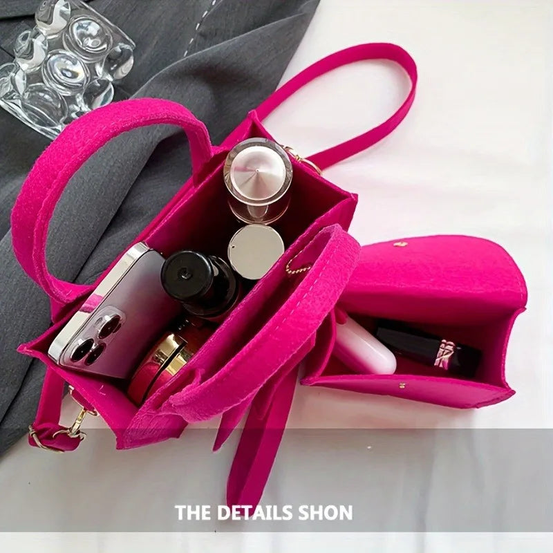 3pcs Embossed Women's Handbag Set Fashion Crossbody Bags, Matching Clutch and Wallet, Solid Color Casual Small Square Bag