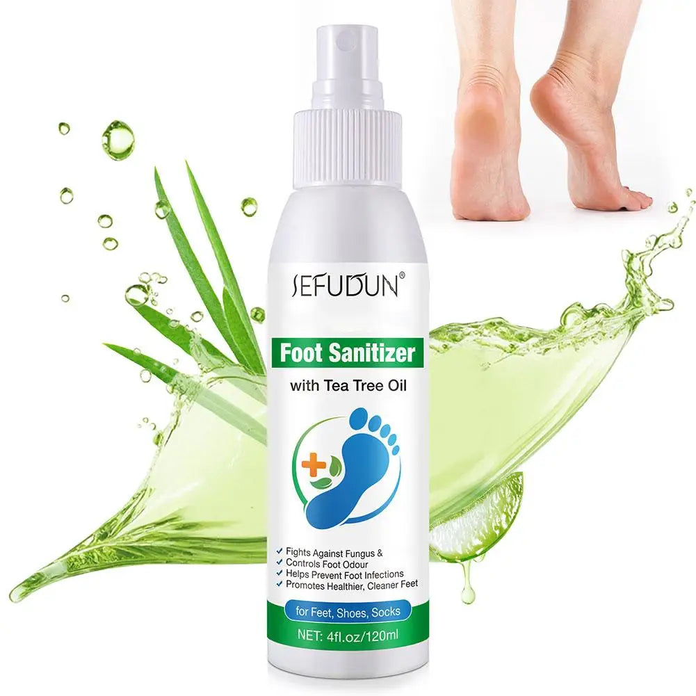 120ml Foot Deodorization Spray Removal Odor with Tea Odor Foot Foot Feet Moisturize Deodorant Spray Drying Tree Oil Sanitiz