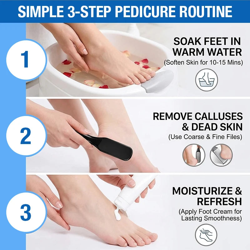 40-Piece Professional Pedicure Kit, Pedicure Tools Finger Foot Rasp Foot Dead Skin Remover for Home & Salon Care Nail Clippers ﻿