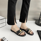 Women's Slippers2026New summer women's shoes for outdoor wear, soft-soled fashionable flat slippers for women