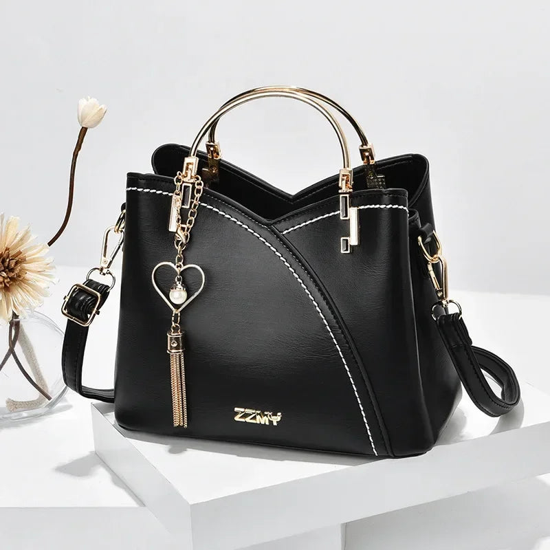 Women Handbag Patchwork Shoulder Messenger Office Work PU Leather Female Bag Ladies Luxury Handbag Fashion Elegant Shoulder Bag