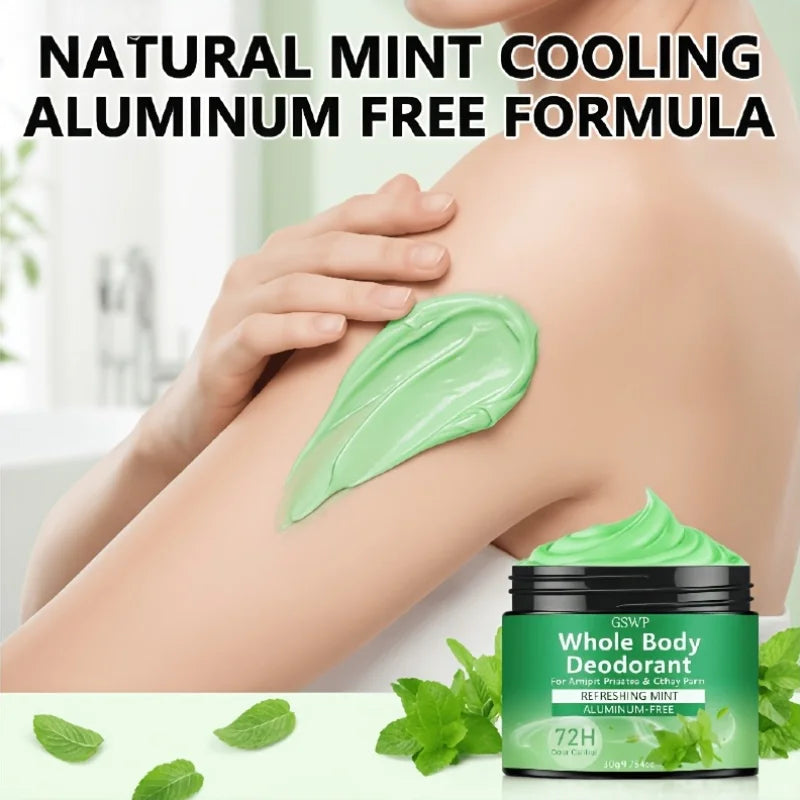 GSWP Mint Deodorant Balm for the Whole Body: Fresh scent, 72-hour odor control, refreshing texture.50g/100g