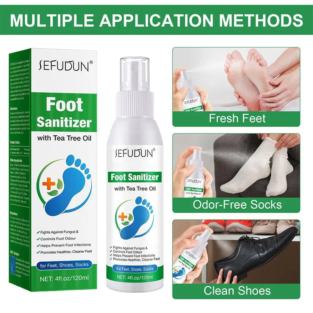 120ml Foot Deodorization Spray Removal Odor with Tea Odor Foot Foot Feet Moisturize Deodorant Spray Drying Tree Oil Sanitiz