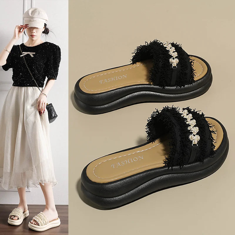 Women Fashion One Band Slippers Summer New Arrival Minimalist Versatile Lightweight Daily Outdoor Beach Sandals