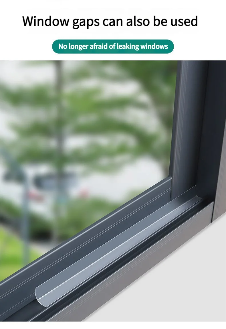 Sealing strips, dust-proof and sound-insulating silicone anti-collision and weatherproof strips, are used for shower door gaps