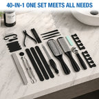 40-Piece Professional Pedicure Kit, Pedicure Tools Finger Foot Rasp Foot Dead Skin Remover for Home & Salon Care Nail Clippers ﻿