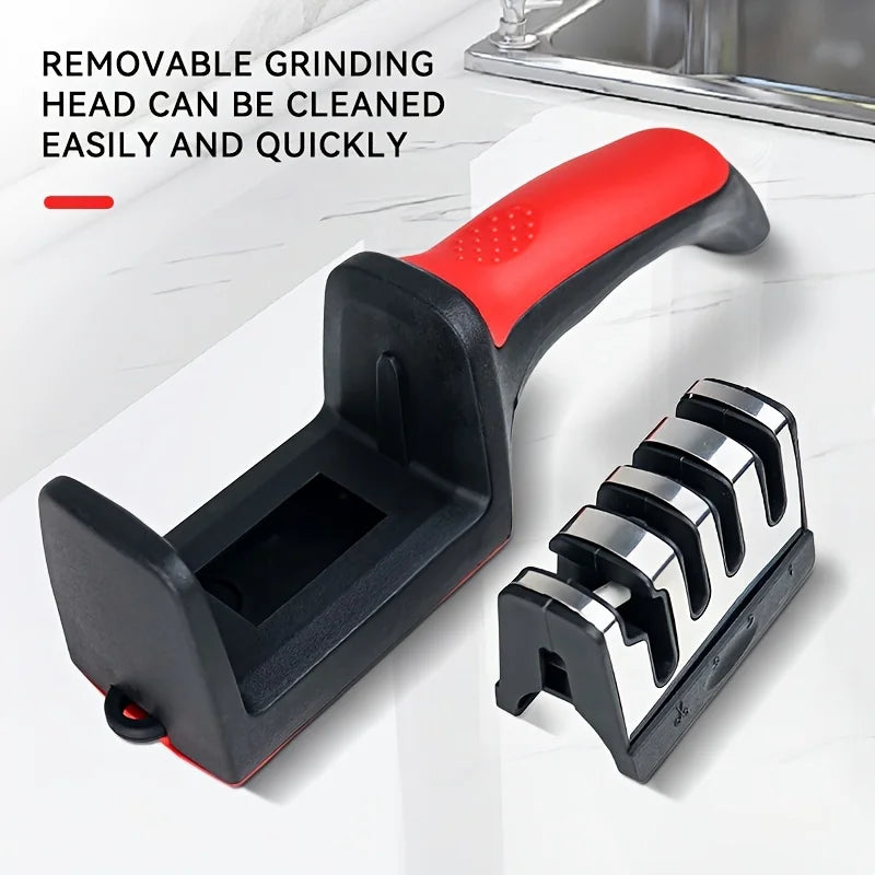 Kitchen 4-Segment Knife Sharpener with High-precision Whetstone Professional Hand-Held Sharpeners for Kitchen Knives Scssors