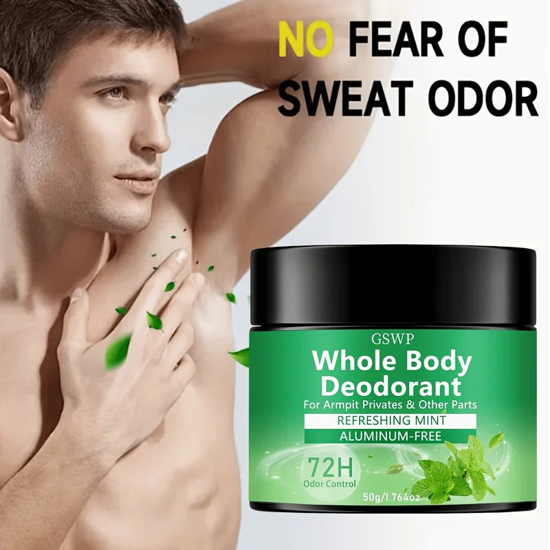 GSWP Mint Deodorant Balm for the Whole Body: Fresh scent, 72-hour odor control, refreshing texture.50g/100g