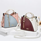 Women Handbag Patchwork Shoulder Messenger Office Work PU Leather Female Bag Ladies Luxury Handbag Fashion Elegant Shoulder Bag