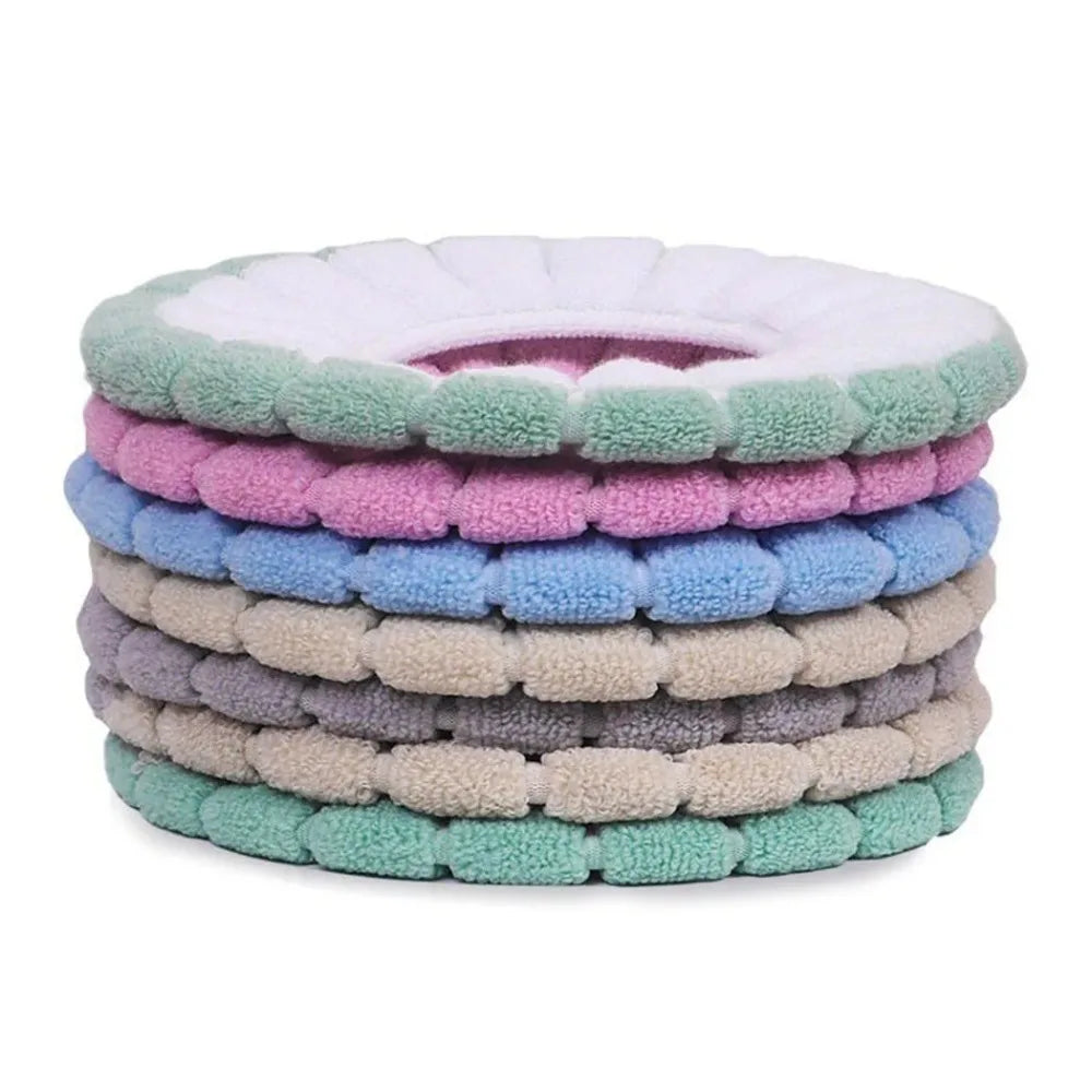 1 piece of washable bathroom toilet seat cover, a thick and soft knitted toilet seat cushion with handle, toilet seat cover