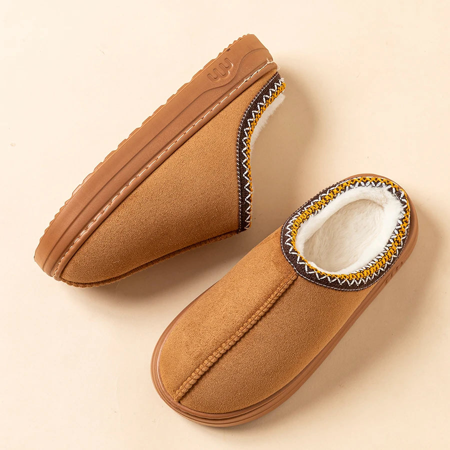 Winter Women's Slippers Boots Fashion Fuzzy Fur Anti-slip Soft Sole Outdoor Indoor Warm Comfort Men Plush Houseshoes Couple