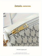 Vintage Underarm Bag for Teenager Letter Print Crossbody Small Square Bag with Chain Shoulder Handbag Adjustable Crossbody Strap