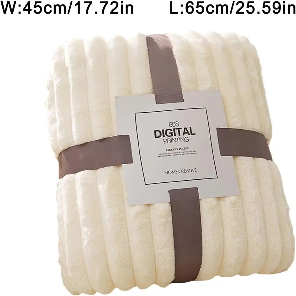 New Double Sided Warm Blanket Warm Breathable Conditioning Quilt Skin-Friendly Solid Color Plush Striped Blankets