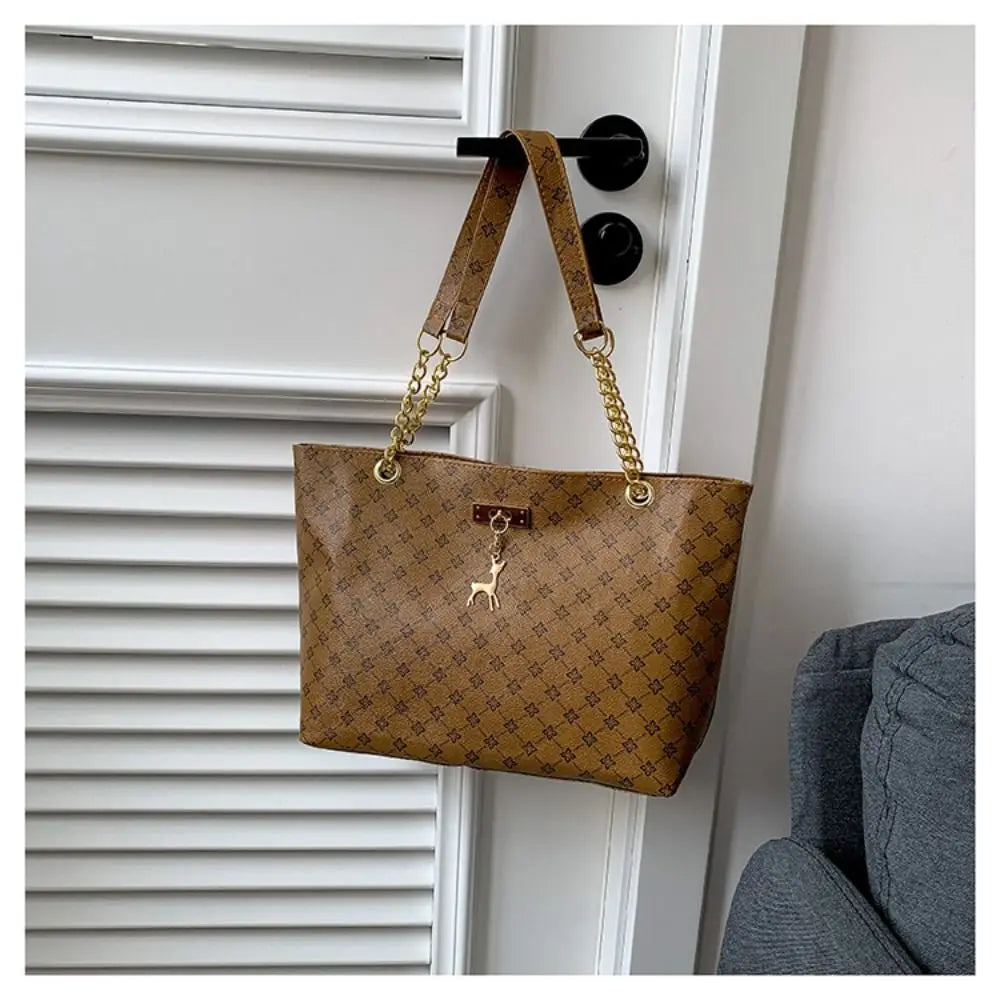 Women Luxury Design Tote Bag  Large Capacity Handbag Fashion Printing Shoulder Bag Trendy New Shopping Bag Purse