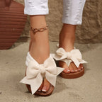 Women Flats Slippers Flat Casual Beach Slippers Summer Fashion Bow Tie Sandals Lightweight Outdoor Shoes for Women Slides Women