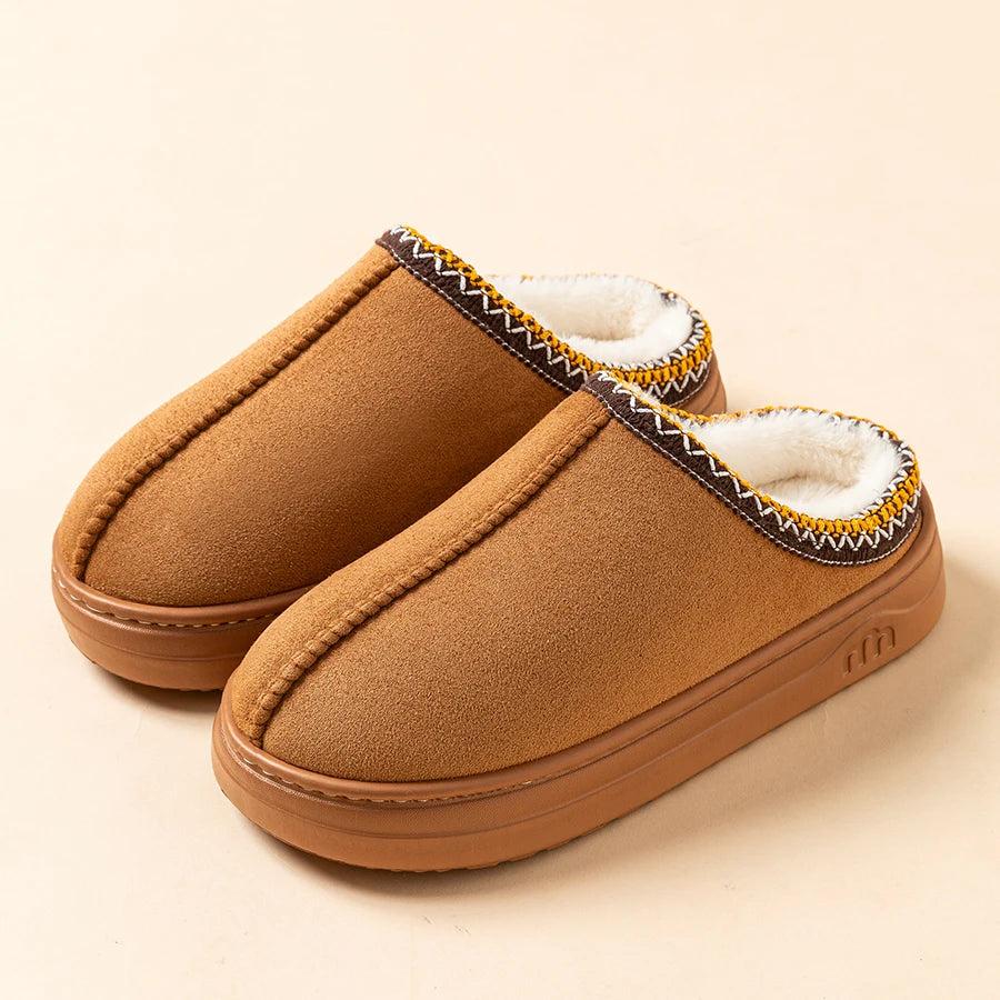 Winter Women's Slippers Boots Fashion Fuzzy Fur Anti-slip Soft Sole Outdoor Indoor Warm Comfort Men Plush Houseshoes Couple