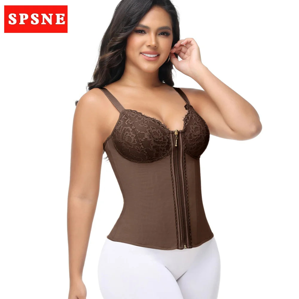 Waist Trainer for Women Tummy Control Bodysuit Colombian Fajas Girdle Corset for Instant Slimming Body Shaper for Back Support