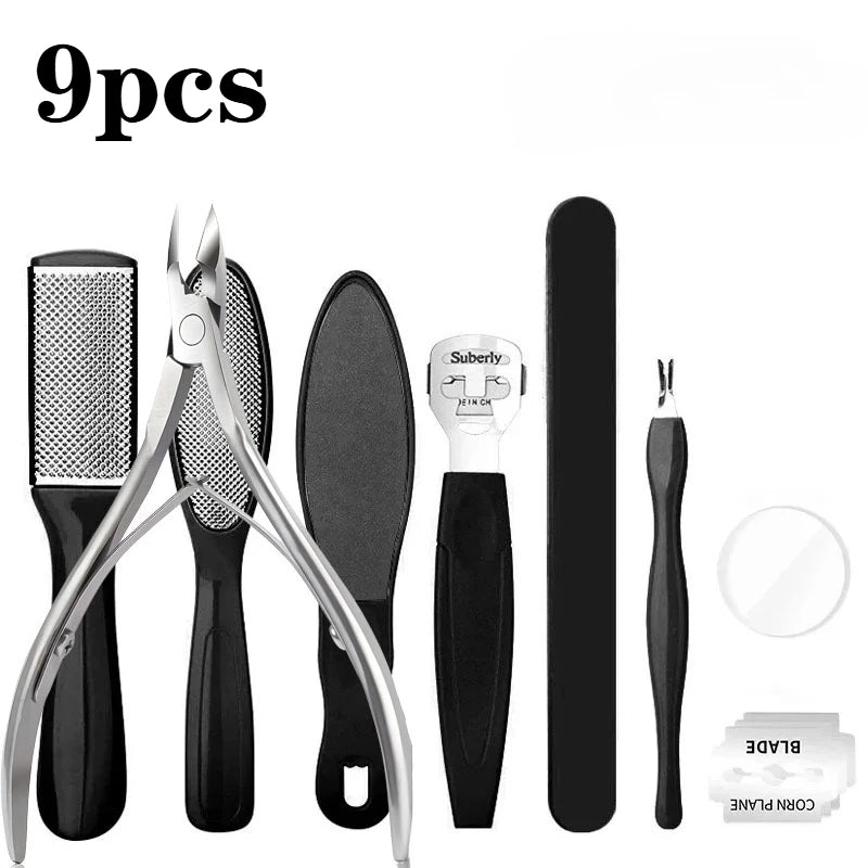 8/9/10/11pcs Pedicure Kit  Professional Pedicure Tools Foot Rasp Peel Callus Dead Skin Remover Feet Care Pedicure cuticle nipper