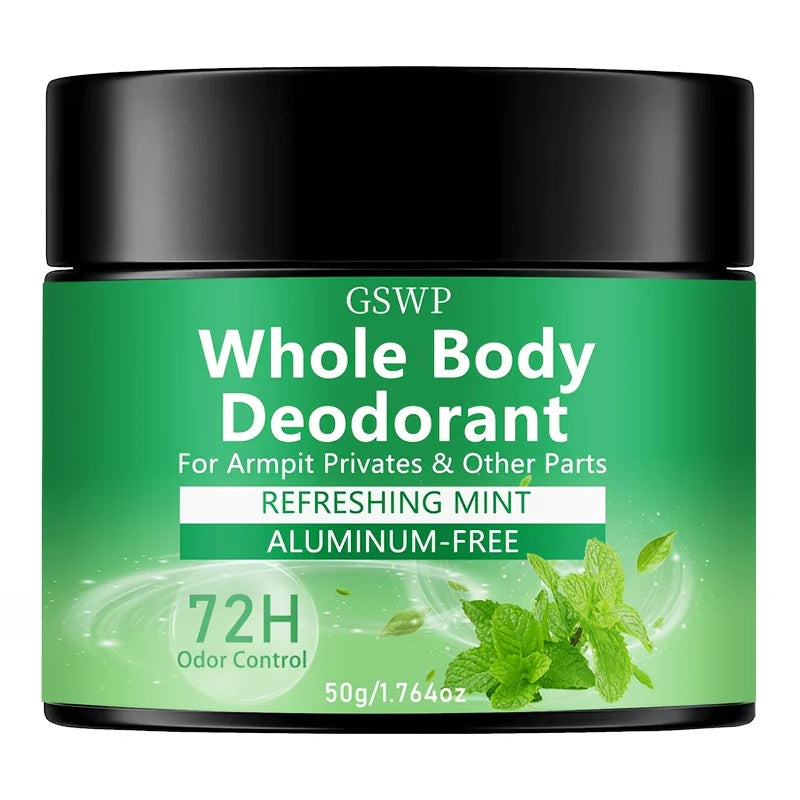 GSWP Mint Deodorant Balm for the Whole Body: Fresh scent, 72-hour odor control, refreshing texture.50g/100g