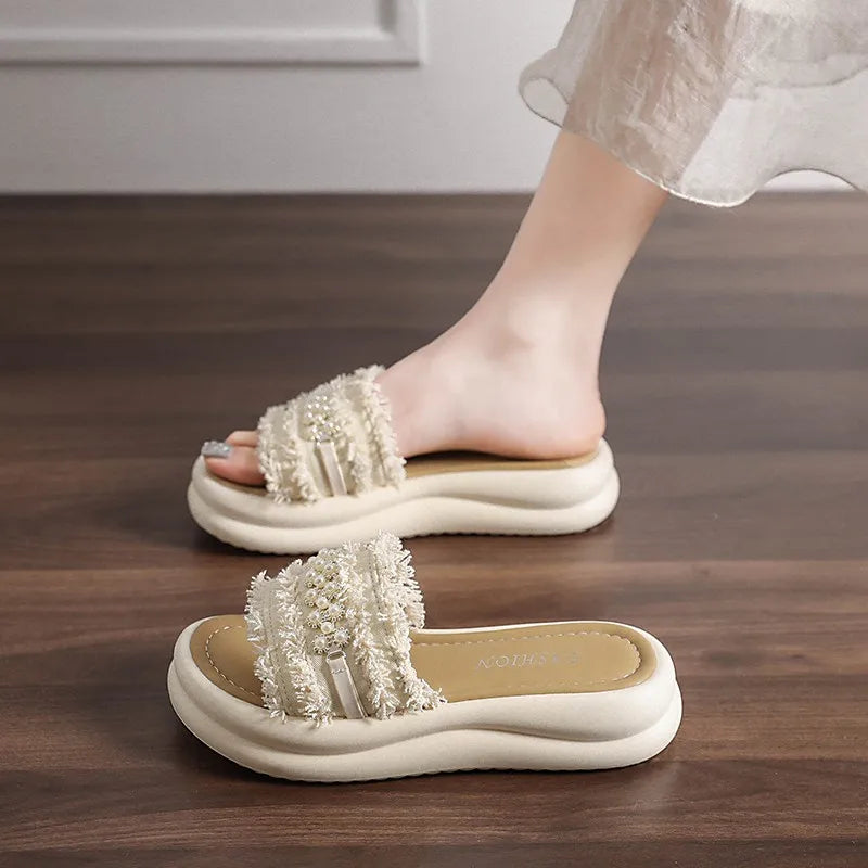 Women Fashion One Band Slippers Summer New Arrival Minimalist Versatile Lightweight Daily Outdoor Beach Sandals