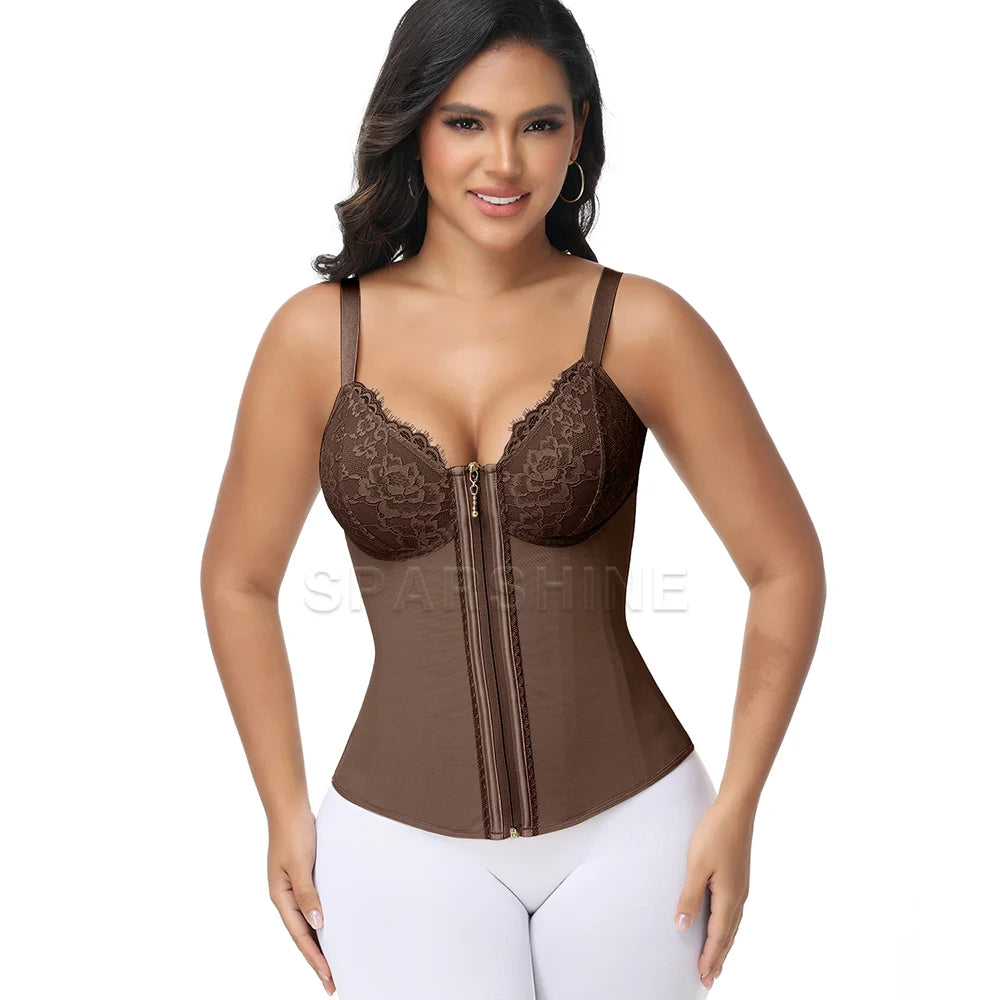 Waist Trainer for Women Tummy Control Bodysuit Colombian Fajas Girdle Corset for Instant Slimming Body Shaper for Back Support