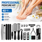 40-Piece Professional Pedicure Kit, Pedicure Tools Finger Foot Rasp Foot Dead Skin Remover for Home & Salon Care Nail Clippers ﻿