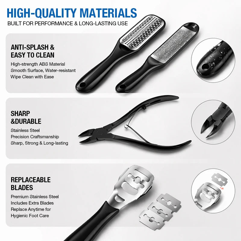 40-Piece Professional Pedicure Kit, Pedicure Tools Finger Foot Rasp Foot Dead Skin Remover for Home & Salon Care Nail Clippers ﻿