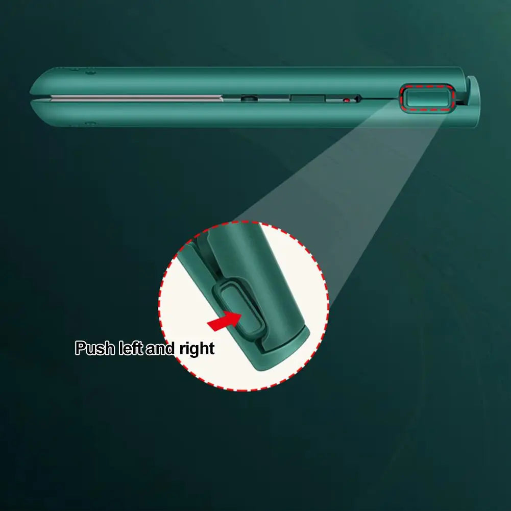 2-in-1 Mini Hair Straightener & Curler, Dual Purpose Curling Iron, Portable Curling Wand and Flat Iron Travel for All Hair Types