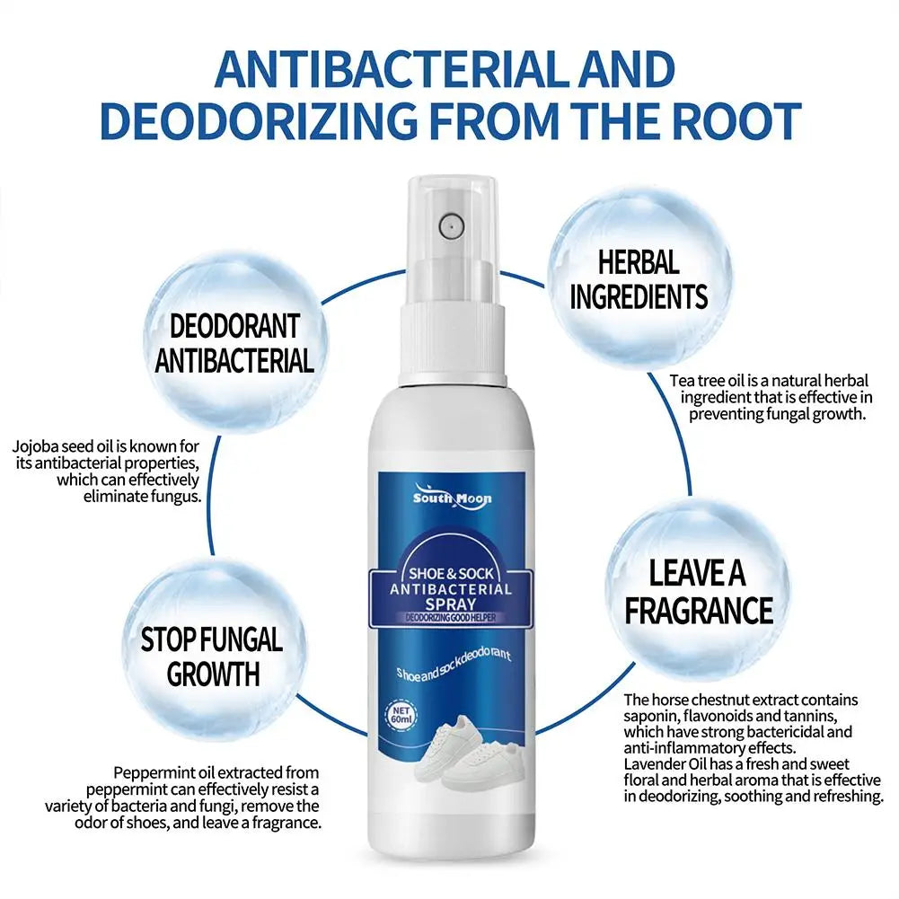 Foot Odor Spray Shoes Deodorizer Multi-purpose Odor Removal For Shoes Refreshing Foot Spray Anti-sweat Foot Care Odor Remover