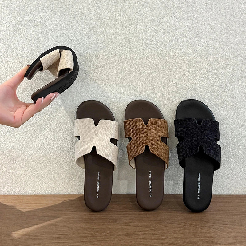 2026 New Women's Fashion Slippers Classic Summer Non-slip Causal Shoes for Ladies Outdoor Breathable Women Open-toe Flat Slipper