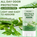 Aloe Vera & Green Tea Deodorant Stick 72 hour long-lasting deodorizing, Fresh Scent All Day for Hands, Feet, Face and Underar