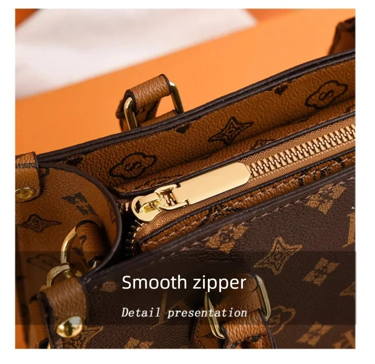 Elegant Ladies Handbag Retro Printed Crossbody Bag for Women Luxury Designer Leather Material Messenger Handbag for Travel