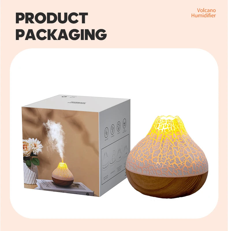 Creative Volcano Air Humidifier Desktop Electric USB Humidificadore Water Mist Diffuser Purifier Air Freshener