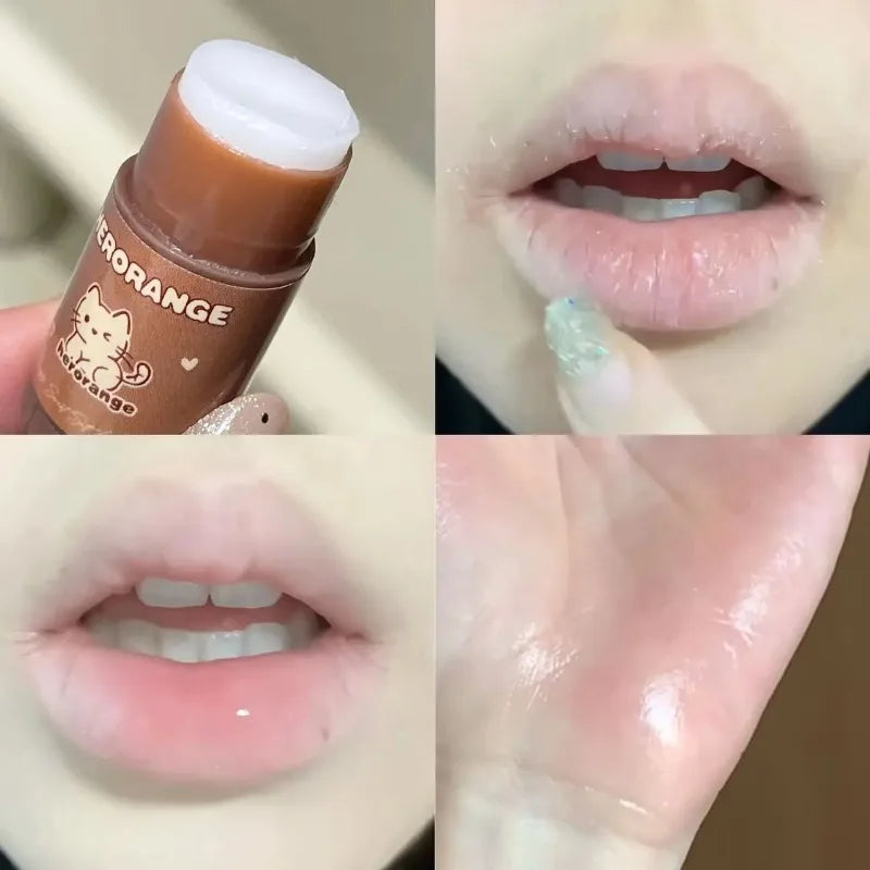 3Pcs Set Colored Tint Lip Balm Moisturizing Repair Nutrition Lip Care Reduce Lip Lines Non-Sticky Clear Lipstick Kit Cosmetics