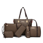 6 Pcs Women's Bag Fashion Handbag Sets Shoulder Crossbody Bag For Women Commuting Female Boston Bag Wallet