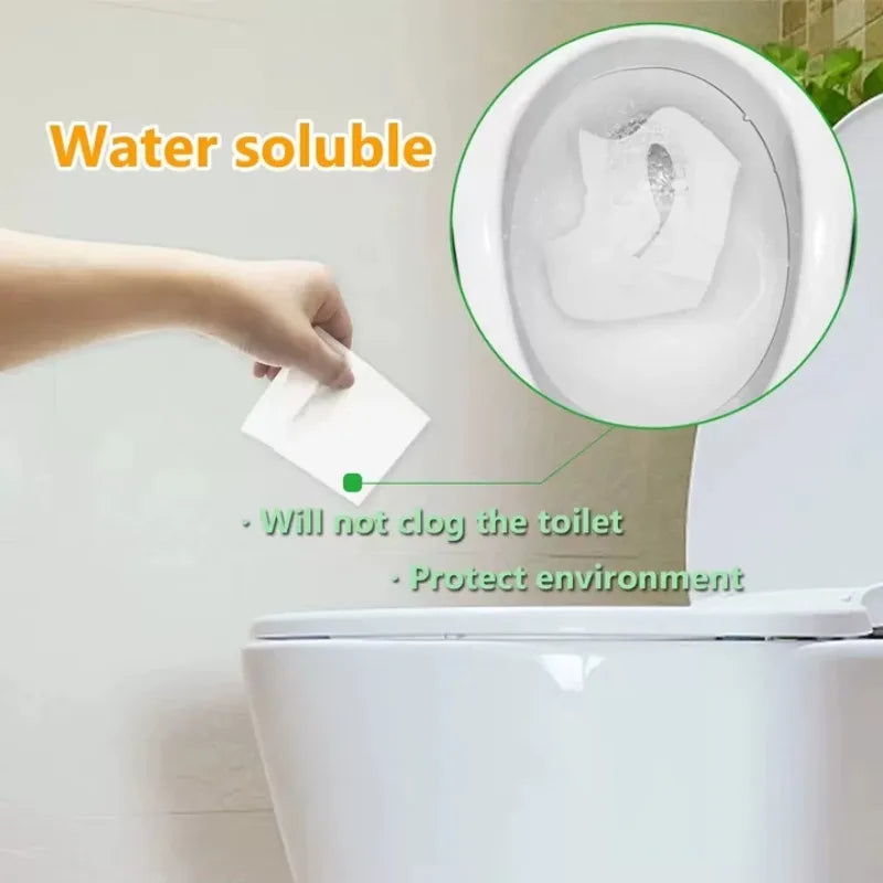 Disposable Toilet Seat Covers Flushable Disposable Toilet Covers Soluble Water Toilet Paper for Travel Camping Hotel Bathroom