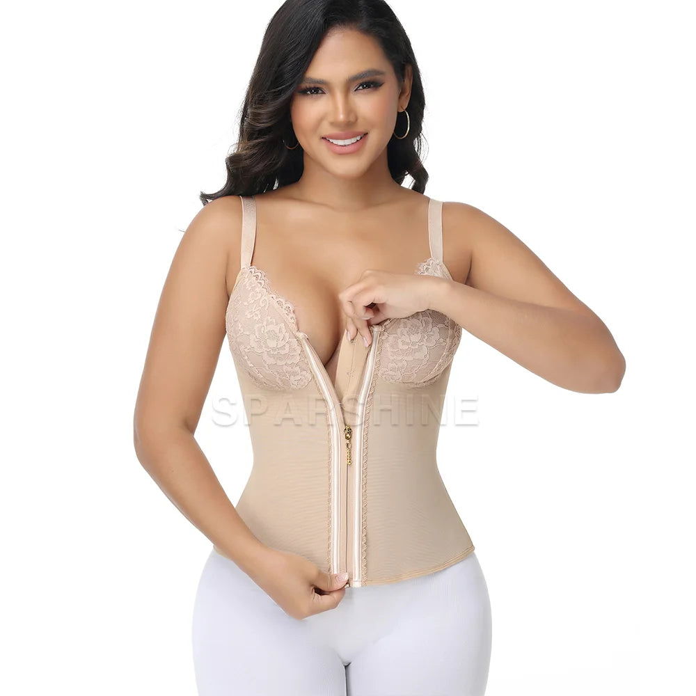 Waist Trainer for Women Tummy Control Bodysuit Colombian Fajas Girdle Corset for Instant Slimming Body Shaper for Back Support