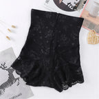 Sexy Lace Women High Waist Trainer Body Zipper Shaper Panties Tummy Control Slimming Belly Shapewear Girdle Waist Trainer Shorts